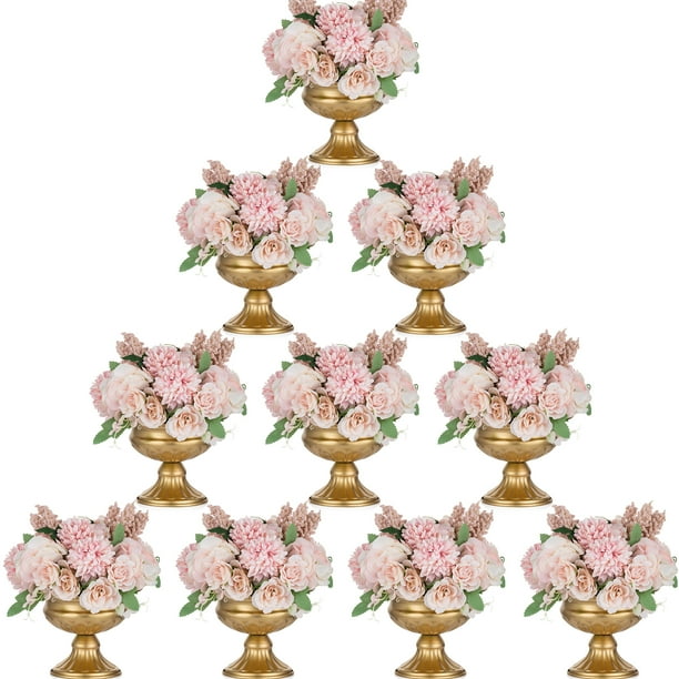 Decorative Tin Garden Planter Rose Pink 7-Inch Elegant Embossed Rose Plant Pot Cover with Gold Trim Decorative Tin Garden Planter Rose Pink 7-Inch Elegant Embossed Rose Plant Pot Cover with Gold Trim